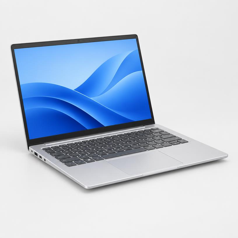 Silver laptop for study